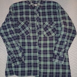 Men's Vintage Green and Black Plaid Shacket Sz L EVC